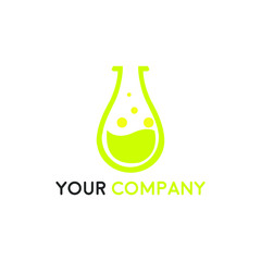 Science lab beaker logo inside vector illustration, labs school