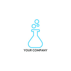 Science lab beaker logo inside vector illustration, labs school