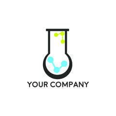 Science lab beaker logo inside vector illustration, labs school