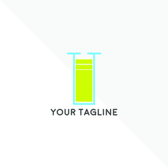 Science lab beaker logo inside vector illustration, labs school