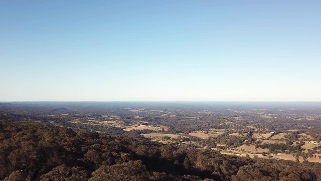 Aerial view of the bush from Bowen Mountain in the Hawkesbury region, west of Sydney.