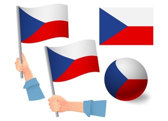 Czech Republic flag in hand icon