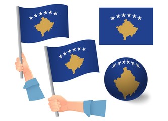 Kosovo flag in hand icon