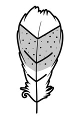 Isolated boho feather design vector illustration