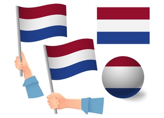 netherlands flag in hand icon