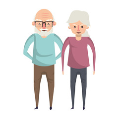 grandparents senior old people cartoon