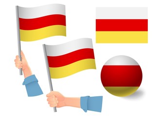 south ossetia flag in hand icon