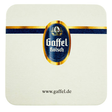 BERLIN, GERMANY - CIRCA MAR 2015: Gaffel beer beermat