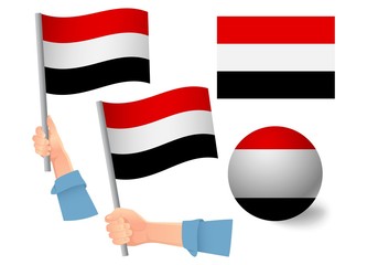 yemen flag in hand icon