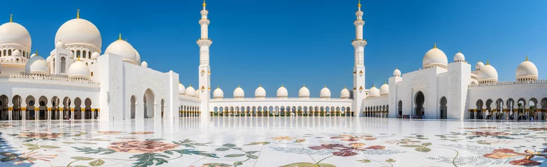 Gordijnen Een panoramische foto van de Abu Dhabi-moskee © mauro53