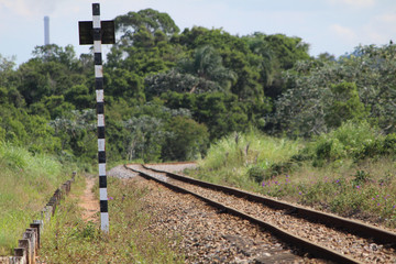 Obraz premium picture of a curve on a railroad track in southern Brazil