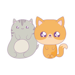 cute cat with fox baby animals kawaii style