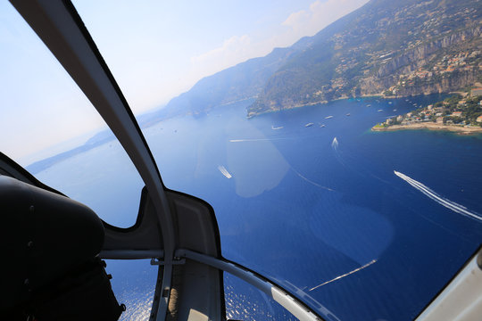 Helicopter cabin inside view