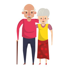 grandparents senior old people cartoon