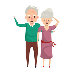 grandparents senior old people cartoon