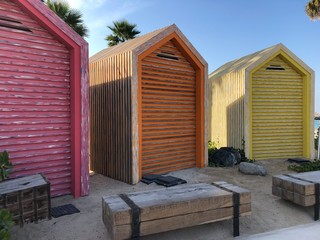 a colourful houses in the beach