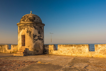 tower of the San Felipe castle, Cartagena city Colombia