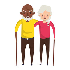 grandparents senior old people cartoon