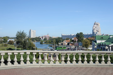 Obraz premium Svisloch River in center of Minsk