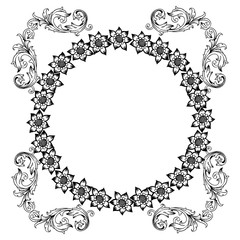 Decorative element for your design frame, with ornate of leaf wreath frame. Vector