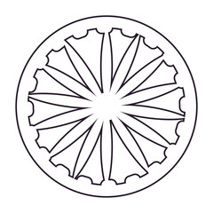ashoka wheel icon on white background