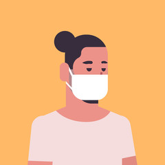 man wearing face mask environmental industrial smog dust toxic air pollution and virus protection concept male cartoon character portrait flat