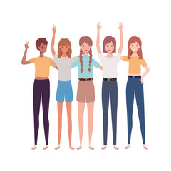Fototapeta premium young women standing on white background