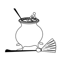 halloween october scary celebration cartoon in black and white