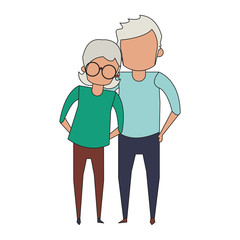 grandparents senior old people cartoon faceless