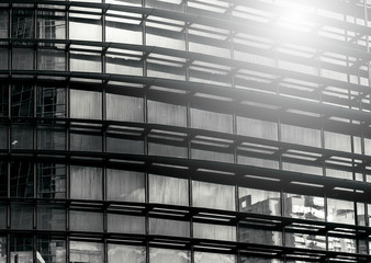 Modern Commercial Building close up ; Black and White style
