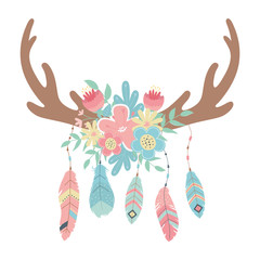 Isolated boho horns design vector illustration