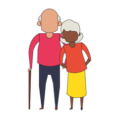 grandparents senior old people cartoon faceless