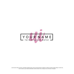 Initial U I UI elegant logo template vector