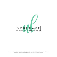 Initial U L UL elegant logo template vector