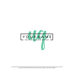 Initial U Q UQ elegant logo template vector