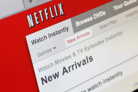 Netflix Website Homepage in Apple Safari Browser