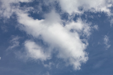 Blue sky background with clouds.