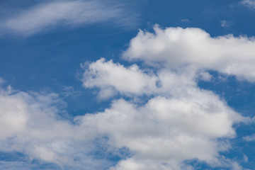 Blue sky background with clouds.