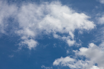 Blue sky background with clouds.