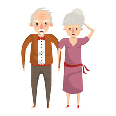 grandparents senior old people cartoon