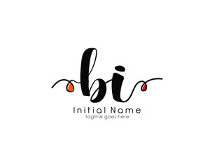 B I BI Initial brush color logo template vetor