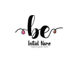 Obraz premium B E BE Initial brush color logo template vetor