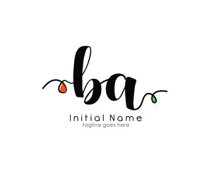 B A BA Initial brush color logo template vetor