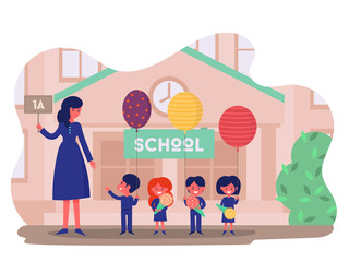 Vector different school compositions