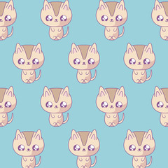 pattern of cute cats baby animals kawaii style