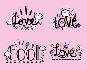 handwritten messages background flat design