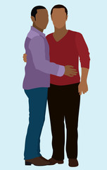 Fototapeta premium Gay Black Men Embracing