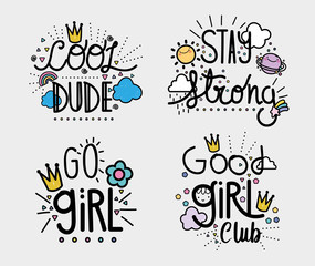 handwritten messages background flat design