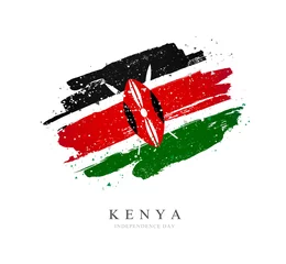 Foto op Aluminium Kenya flag. Vector illustration on a white background. © chekart