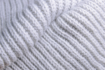 White knitting wool textile background.